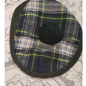 Vintage Dunn & Co Cap The Alderney Super Bill Newsboy One Size Blue Tartan Plaid